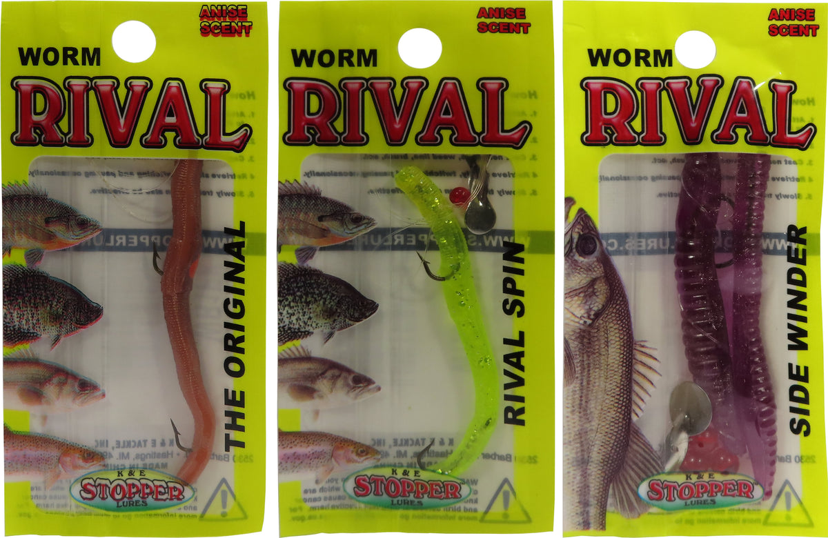 Worm Rival, Rival Spin, Sidewinder – Stopper Lures