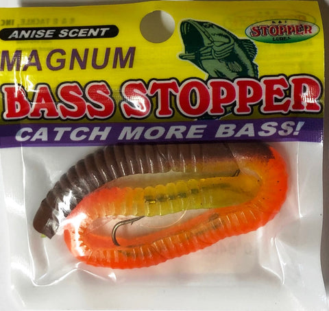 Bass Stopper - Magnum 3 Hk Reg Rigged Worms - 6 Pack