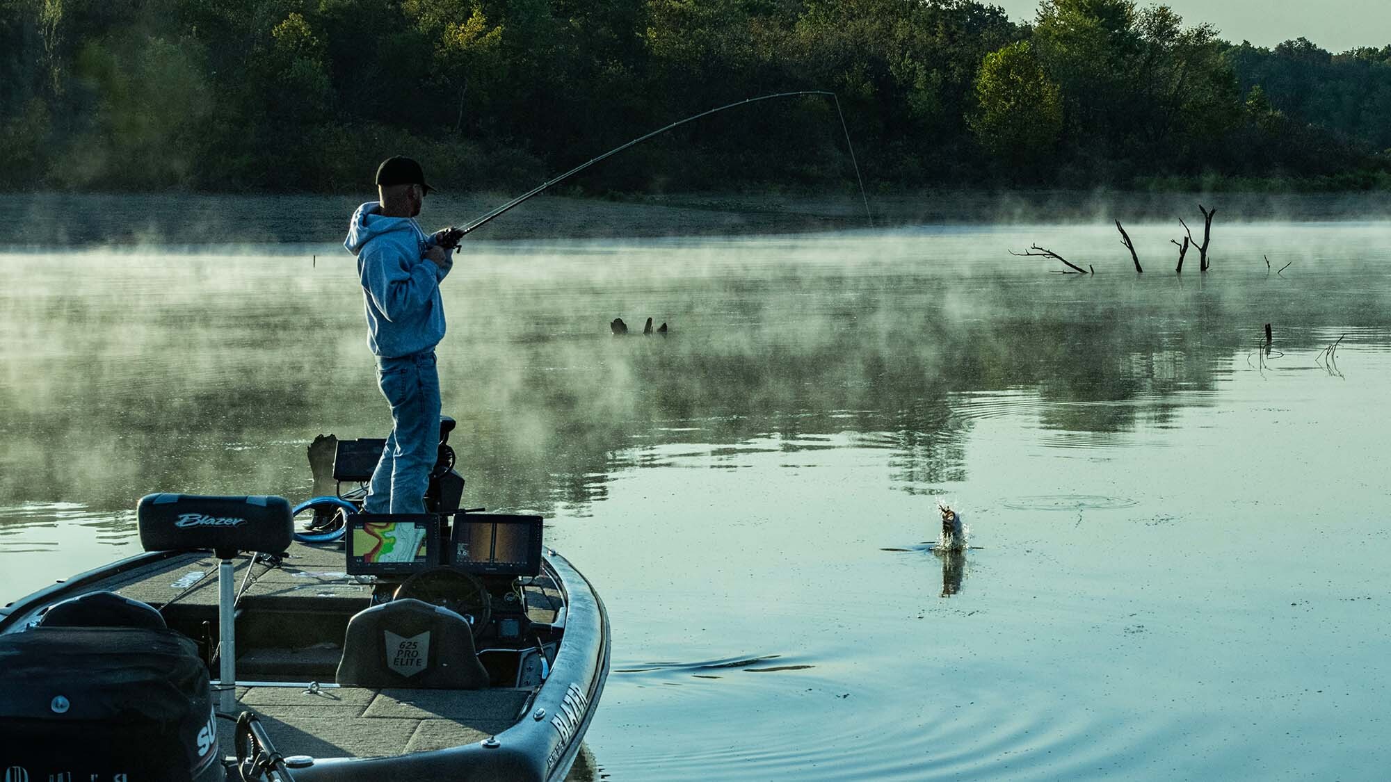 Man fishing on a boat