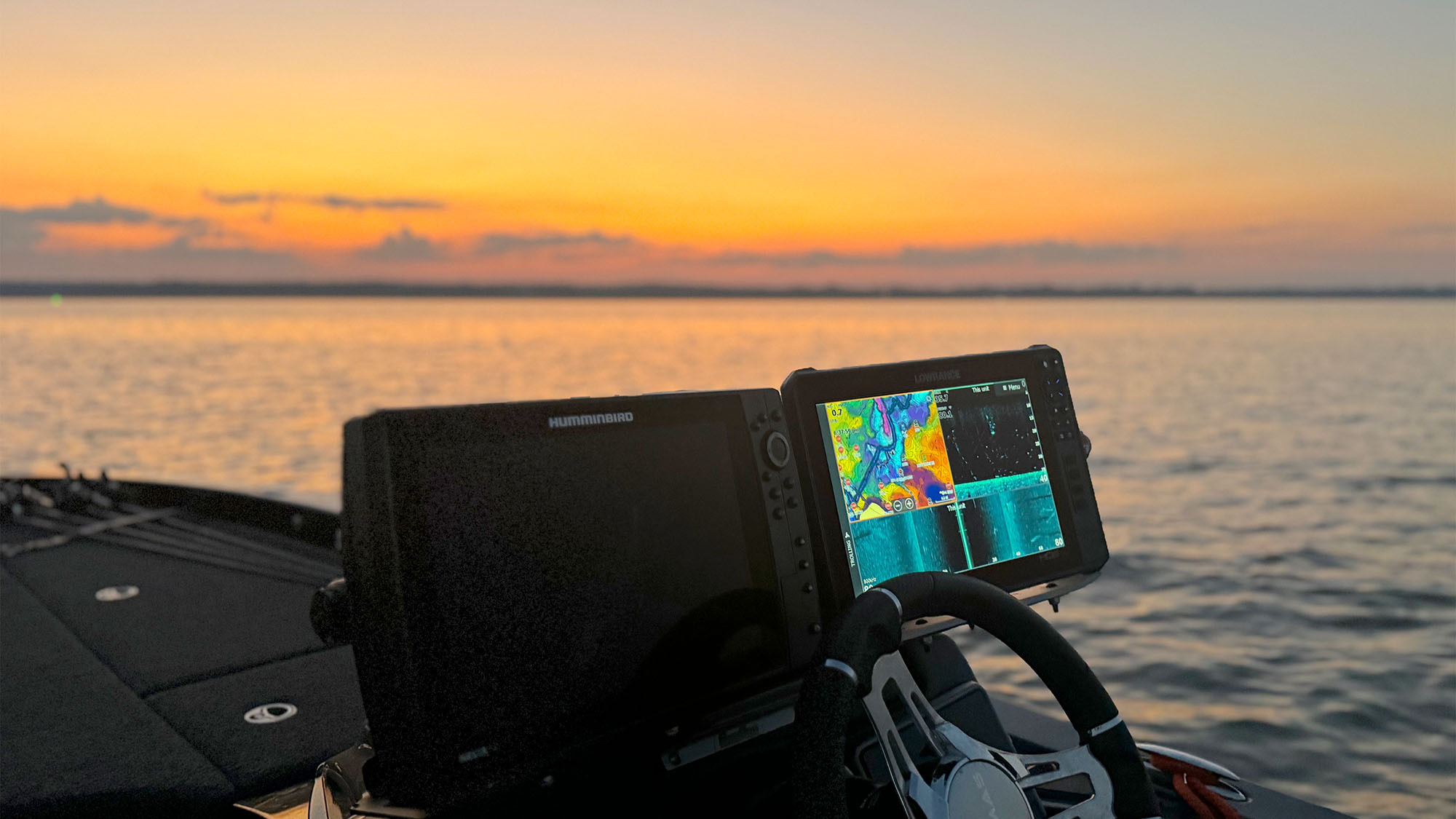 Fish finder on the lake